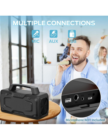 Altavoz Bluetooth BUGANI M118 80W Impermeable IPX7 Portátil