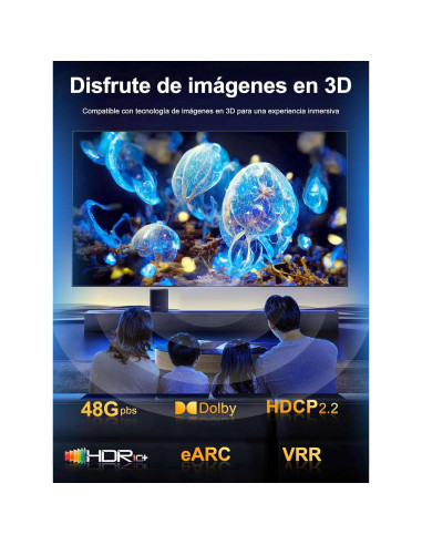 Cable HDMI 2.1 Fibra Óptica SOEYBAE 8K 10M Ultra 48Gbps