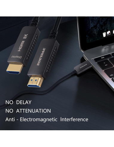 Cable HDMI 2.1 Fibra Óptica SOEYBAE 8K 10M Ultra 48Gbps