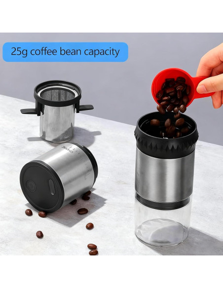 Molinillo de Café Eléctrico Portátil Toycol 220g USB Inoxidable Molinillo de Café Eléctrico Portátil Toycol 220g USB Inoxidable