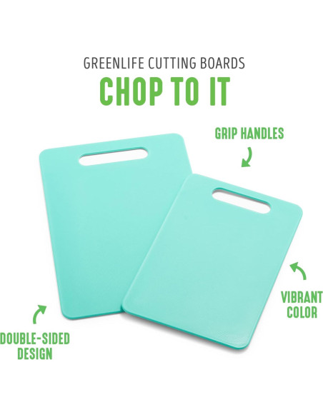Juego de Tablas de Cortar GreenLife 2 Piezas Turquesa 20x30 cm