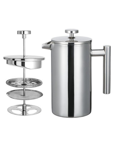 Cafetera Francesa GranChef de Acero Inoxidable 1L Doble Pared