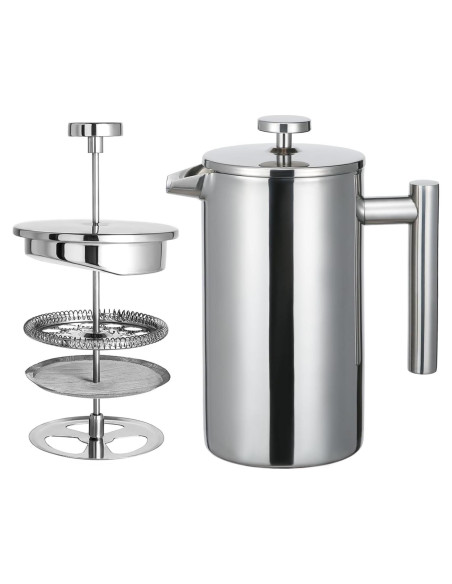 Cafetera Francesa GranChef de Acero Inoxidable 1L Doble Pared