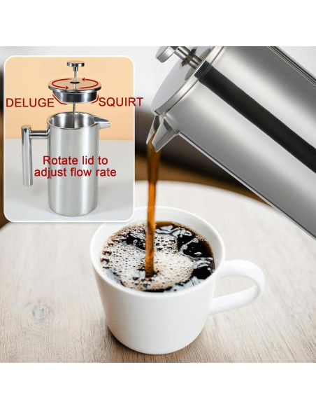 Cafetera Francesa GranChef de Acero Inoxidable 1L Doble Pared