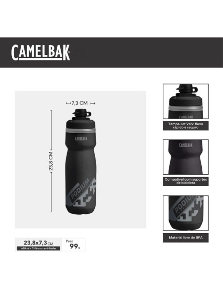 Botella de Agua Aislada CamelBak Podium Dirt Series 621ml Negra