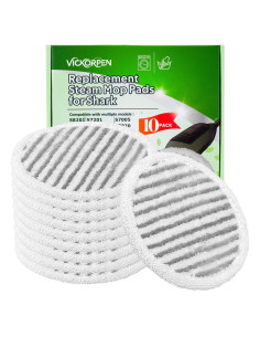 Paquete de 10 almohadillas de microfibra Vickorpen para mopa de vapor