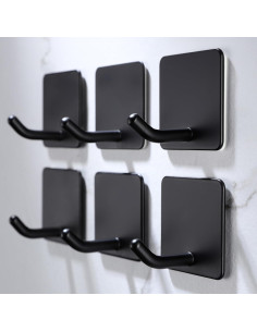 Ganchos Adhesivos DELITON 6 Pack Acero Inoxidable Negro 6.8 kg 2