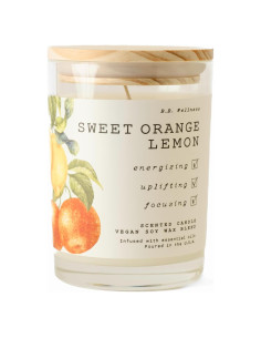 Vela de Cera de Soja Vegana B.B. Wellness 255 g Naranja Dulce Limón