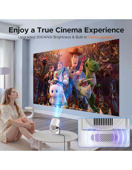 Mini Proyector Portátil CAMWORLD 4K WiFi Bluetooth 300 ANSI