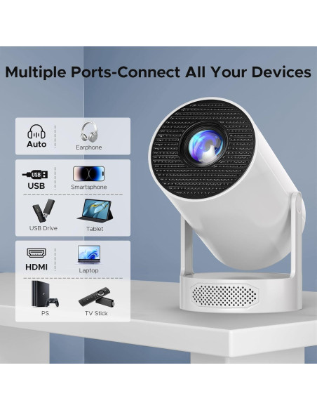 Mini Proyector Portátil CAMWORLD 4K WiFi Bluetooth 300 ANSI