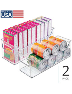 Contenedor de Almacenamiento de Plástico iDesign - Juego de 2, 36.8x12.7x12.7 cm, Transparente 2