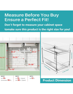 Organizador Extraíble AIYULONG 2 Niveles Claro para Baño y Cocina 2