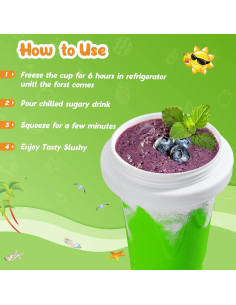 Taza Hacedora de Slushie RELPOM Verde 330ml Silicona 2