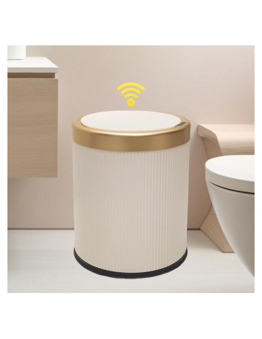 Cubo de Basura Automático URALFA 10.5L Blanco Crema con Sensor