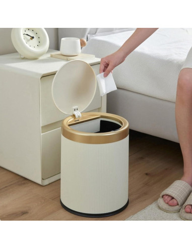 Cubo de Basura Automático URALFA 10.5L Blanco Crema con Sensor