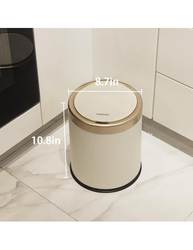 Cubo de Basura Automático URALFA 10.5L Blanco Crema con Sensor