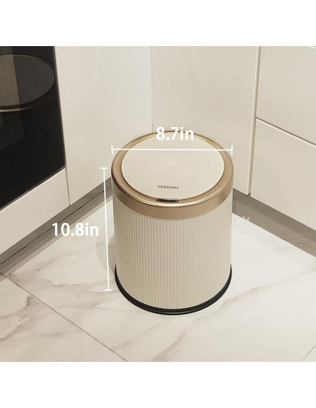 Cubo de Basura Automático URALFA 10.5L Blanco Crema con Sensor