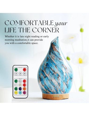 Difusor de Aceite Esencial Porseme 280ml Vidrio Control Remoto