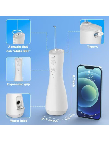 Hidrolavadora Dental Inalámbrica VAPTEC PDF001 6 Modos IPX7