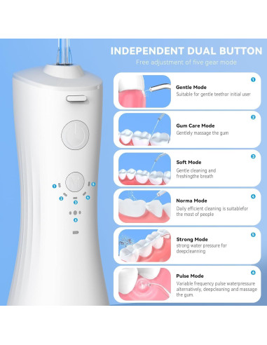 Hidrolavadora Dental Inalámbrica VAPTEC PDF001 6 Modos IPX7