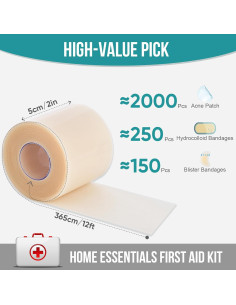 Rollo de hidrocoloide YHOVID 5.08cm x 3.66m para heridas 2