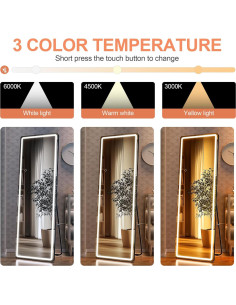 Espejo de Cuerpo Completo Iluminado LED WINNICE 142 cm x 40 cm 2