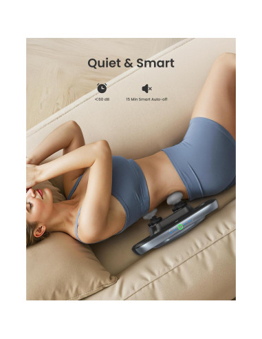 Pistola de Masaje RENPHO PUK-R-WMG11-GY, 4 Cabezas, 12V