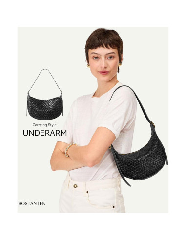 Bolso Cruzado BOSTANTEN para Mujeres - Negro Pequeño, 26.4x8.4x17.5cm