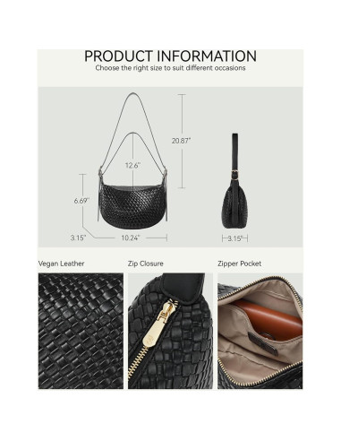 Bolso Cruzado BOSTANTEN para Mujeres - Negro Pequeño, 26.4x8.4x17.5cm