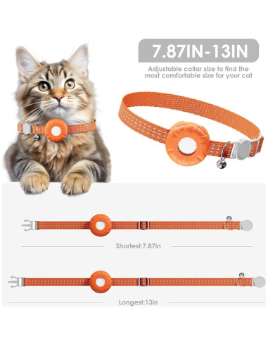 Rastreador GPS para Gatos ZFSJTAG Naranja, Sin Cuota Mensual