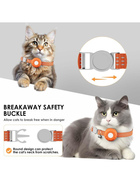 Rastreador GPS para Gatos ZFSJTAG Naranja, Sin Cuota Mensual