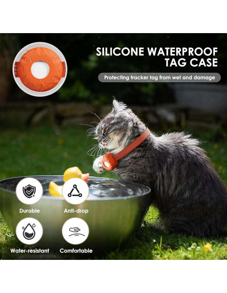 Rastreador GPS para Gatos ZFSJTAG Naranja, Sin Cuota Mensual