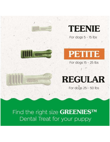 Golosinas Dentales para Cachorros Greenies Puppy 340g