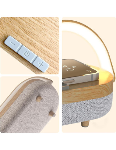 Lámpara de Noche Táctil iGaur con Cargador Inalámbrico 4 en 1