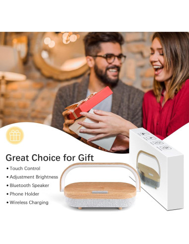 Lámpara de Noche Táctil iGaur con Cargador Inalámbrico 4 en 1