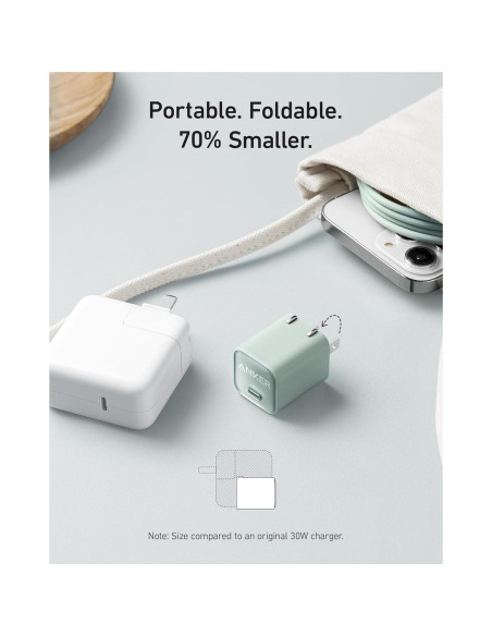 Cargador Anker Nano 30W USB-C Rápido para iPhone 16/17