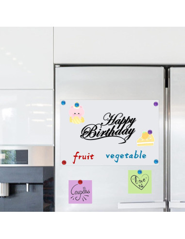 Pizarra blanca magnética Babenoun 45.72 x 99.06 cm para refrigerador