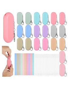 20 Pajitas de Silicona Reutilizables Homaisson con Fundas y Cepillos