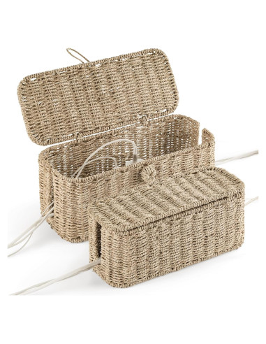 Juego de Cajas Organizadoras de Cables Cyperaceae - 2 Piezas