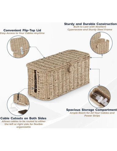 Juego de Cajas Organizadoras de Cables Cyperaceae - 2 Piezas