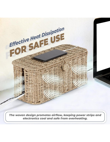 Juego de Cajas Organizadoras de Cables Cyperaceae - 2 Piezas