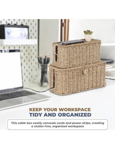 Juego de Cajas Organizadoras de Cables Cyperaceae - 2 Piezas