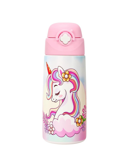 Botella de Agua Aislada Ntswasd Unicornio 0.47L Acero Inoxidable