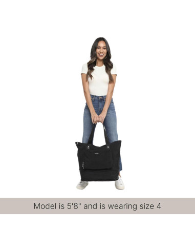 Bolsa Tote Expandible Baggallini 56 cm Nylon Lavable Negro