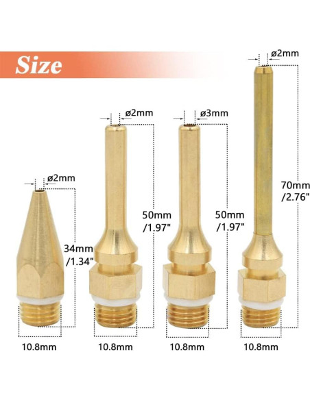 Eyech 4 Boquillas Intercambiables para Pistola de Pegamento 11mm