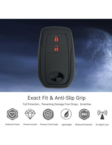 Cubierta de Llave Toyota Yaris Hilux 2015-2023 - Silicona Negra