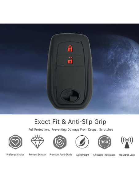 Cubierta de Llave Toyota Yaris Hilux 2015-2023 - Silicona Negra