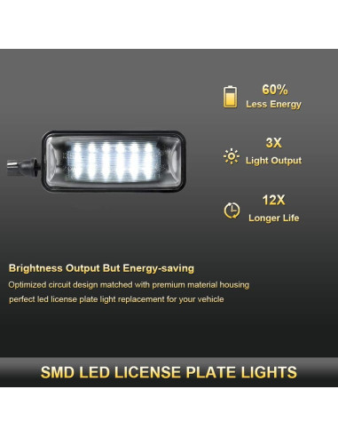 Gempro Luces LED de Placa de Licencia 2-Pack para Toyota/Subaru