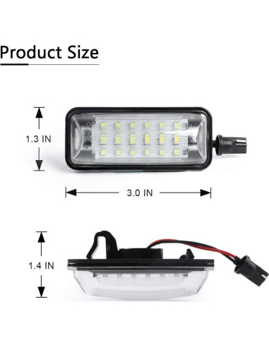 Gempro Luces LED de Placa de Licencia 2-Pack para Toyota/Subaru