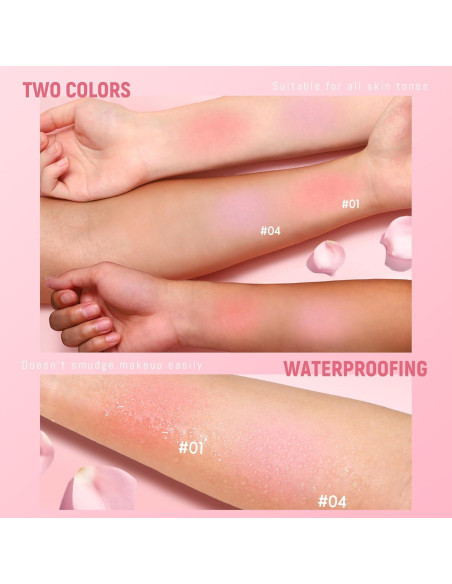 Rubor Crema a Polvo HOSAILY Rosa Suave 3D - Acabado Natural